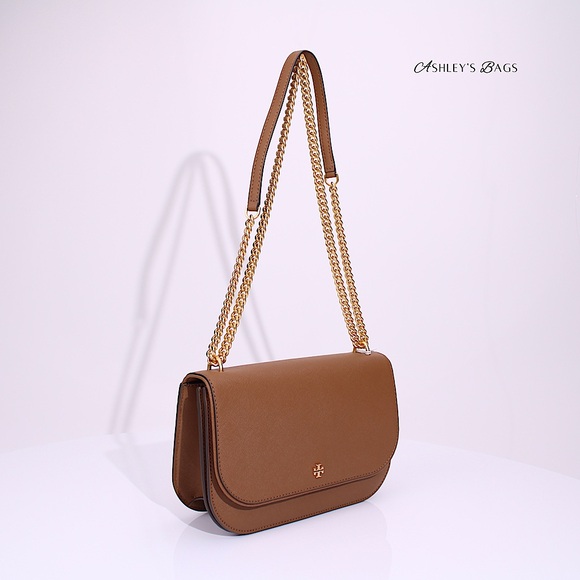 Tory Burch Emerson East West Flap Shoulder Bag Crossbody & Card Holder Moose - Picture 4 of 15